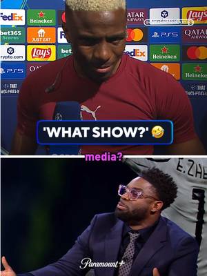 THIS show 🤣😭 #UCLToday #UCL #championsleague #galatasaray #victorosimhen 