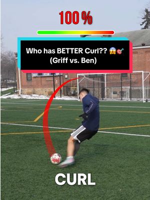WHO HAD THE BETTER CURL?? 😱🎯 #football #soccertraining #footy #soccerchallenge #satisfying 