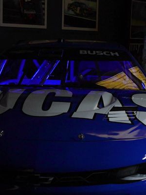 Three years ago today, @kylebusch secured his first win with RCR and the last victory at Auto Club Speedway. You can see this car at the Richard Childress Racing Museum! Presented by @lucasoilproducts.