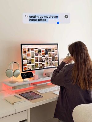 Recently felt the urge to reconnect with the things I fell in love with before social media. So now I’m setting up my dream home office to slowly dive back into graphic design and illustration. What should I design first just for fun? 🎨👀 @apple #homeoffice #desksetup #macmini #pinterestaesthetic 