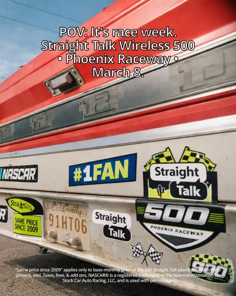 You know it’s race week when the truck gets a new sticker. Straight Talk Wireless 500. Phoenix Raceway. March 8. 