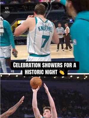 The Hornets celebrated Kon Knueppel after he set the rookie NBA three-point record 🐝 #NBA #hornets #celebration #charlotte  (via @NBA)