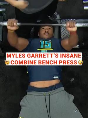 surprised Myles didn’t break the bar tbh #combine #nflcombine #mylesgarrett #benchpress 