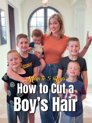 HOW TO CUT A BOY’S HAIR AT HOME ✂️ (yes, really) Here are the 6 steps... 1️⃣ Create the Base: Use a #3 guard and clip upward from the nape, about ¾ up the head (this sets your base length).  2️⃣ Blend: Switch to a #2 guard and flick upward to blend the transition line. Clip the bottom and around the sides and sideburns. 3️⃣ Clean Up the Edges: Use a  trimmer to clean up the sideburns (I cut around the midpoint of the ear or slightly higher), neckline, and around the ears. *I used two versions in this video, both trimmers do the trick! 4️⃣ Cut: Lightly spray the top of head with water, comb up, grab the hair between fingers, and cut with shears (vertical cuts to shorten, horizontal for evening). I usually cut the front diagonally, the top vertically, and the back horizontally. 5️⃣ Final Blend: Go back with the #3 guard to refine and blend any uneven spots.  6️⃣ Style: with gel and hairspray. We use got2b Glued gel + hairspray for that classic high and tight finish! And ... you've got yourself a DIY at-home boy's haircut salon. Not gonna lie... we’ll still hit Great Clips or Hair Cuttery if we’re in a pinch. But as a busy working, homeschool, stay-at-home mom to 5 boys, having the option to cut the boys’ hair at home is a game changer. And I swear… when their hair looks good, I parent better 😂 You’re capable. And you’ve got this. 💪✂️