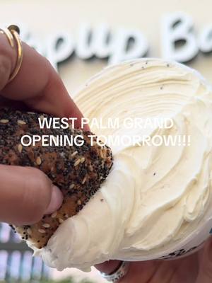 GRAND OPENING IN WEST PALM BEACH TOMORROW FT PIÑA COLADA SCHMEAR☀️🍍 #palmbeach #westpalmbeach #palmbeachfood #FoodTok #popupbagels 