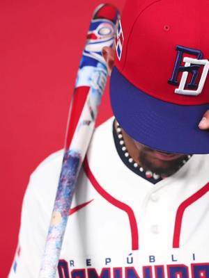First Look: @Julio Rodriguez 🇩🇴 sporting his custom Dominican Carnivale bat in his WBC Dominican Republic Uniform  #DominicanRepublic #DR #Baseball #MLB 