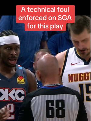 Shai Gilgeous-Alexander received a technical foul after appearing to throw the ball at Nikola Jokic. #nbaonespn #technicalfoul #NBA #basketball 