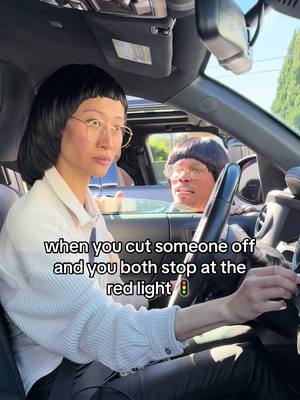 When you cut someone off and you both stop at the red light be like @Anderson Paak 