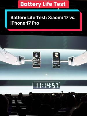 Xiaomi put their newest standard phone against Apple’s newest Pro iPhone. Here’s how the battery performed when the iPhone 17 Pro is put against the Xiaomi 17 📲🔋  #xiaomi17 #xiaomi #mwc2026 #iphone17pro #mobile 