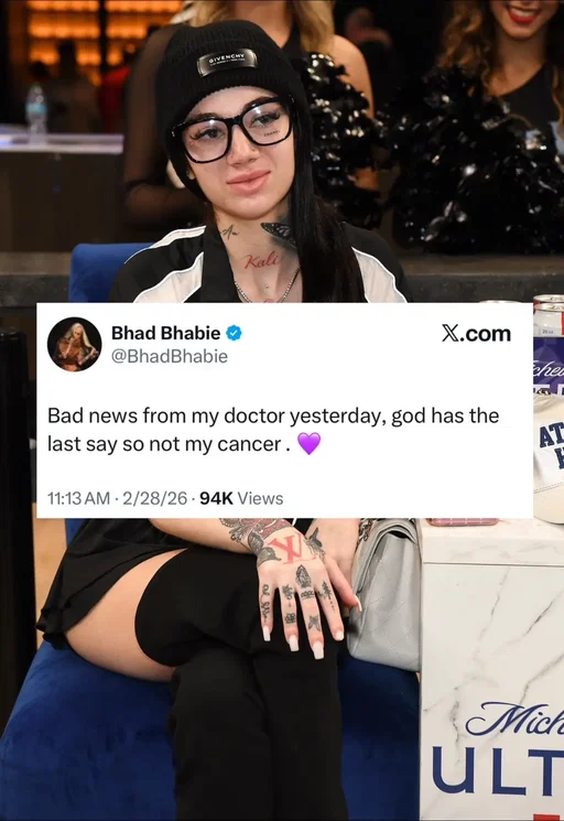 Bhad Bhabie shares to X that she has received bad news from the doctors. Let’s keep her in our prayers during this time 🙏 #bhadbhabie #cancer 