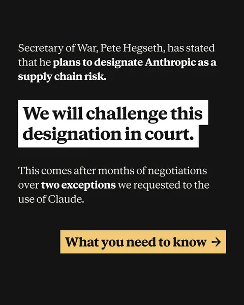 A statement on the comments from Secretary of War Pete Hegseth.