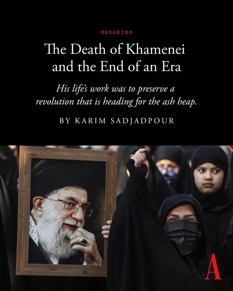 Ayatollah Ali Khamenei’s death at the hand of a nation he worked very hard to kill is a hinge moment in the history of Iran’s revolution, Karim Sadjadpour argues. Khamenei “did not build the Islamic Republic of Iran. He inherited it from its founder, Ayatollah Ruhollah Khomeini,” Sadjadpour writes. In 1979, Khomeini led a revolution that deposed a U.S.-aligned monarchy and replaced it with an Islamist theocracy whose three ideological pillars were “Death to America,” “Death to Israel,” and the mandatory covering of  women—the hijab, he said, was “the flag of the revolution.” “Khomeini died in 1989, and his successor’s life’s work was to keep that revolution alive long after the society it governed had moved on,” Sadjadpour argues. “In this, Khamenei was remarkably, ruthlessly successful. But the world view he imposed was never truly his own. He was the spokesman for a ghost.” “Khamenei understood that his power was best preserved in a bubble. Not complete isolation—he wanted to sell Iran’s oil—but calibrated insularity,” Sadjadpour continues. “But insularity has its costs, and they were borne entirely by the Iranian people.” “Khamenei treated the relationship between the state and its citizens not as a social contract but as a predatory lease—nonnegotiable, imposed by the landlord, long since expired. The regime micromanaged the personal lives of more than 90 million people, dictating whom they were allowed to love, what they drank, what women wore on their heads,” Sadjadpour writes. “Khamenei confronted the paradox that every revolutionary caretaker must face: The revolution he preserved was designed for a world that no longer exists,” Sadjadpour argues. “In the end, he was felled by Donald Trump and Benjamin Netanyahu, an American president and an Israeli prime minister whom he loathed. He lived by ‘Death to America’ and ‘Death to Israel.’ He died by death from America and Israel.” Read more at the link in our bio. 📸: Ahmad Al-Rubaye / AFP / Getty
