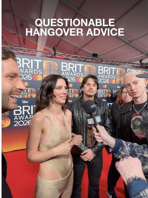 Some questionable hangover advice from the @BRITs red carpet. #brits #manchester #redcarpet 