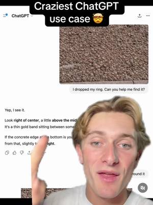 AI is actually getting out of hand…😳 This person took a photo of the ground and said: “I dropped my ring can you help me find it?” ChatGPT then drew a circle around exactly where the ring was.  Save and follow for more AI.  #chatgpt #ai #chatgptusecase #chatgpttricks #chatgpttips 