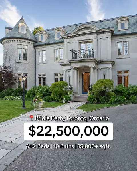 Once in a generation French chateau in the heart of Toronto’s most prestigious enclave - Listed For $22,500,000! 🏰 #bridlepath #torontorealestate #fyp 