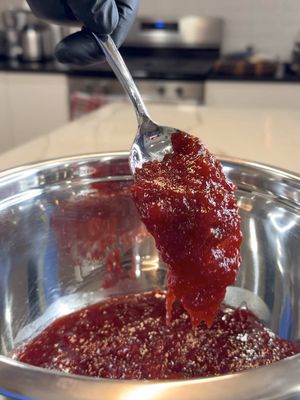 Store bought jam is basically strawberry flavored syrup with a PR team. Homemade jam is fruit, sugar, patience… and accountability 🍓🍓 Homemade Strawberry Jam Ingredients 2 lbs strawberries 2 cups sugar Juice of 1 lemon Instructions Clean strawberries, remove tops, and cut into quarters. Place in a large bowl and add lemon juice and sugar. Toss until well combined. Cover and let sit at room temperature for 1 hour to draw out moisture (maceration). Transfer the mixture to a large pot over medium high heat and bring to a slight boil, mashing the strawberries with a potato masher as they heat to help break them down. As the mixture starts to thicken, reduce the heat to medium and continue stirring. Cook, stirring frequently, until thick, dark red, and foam free, about 30 to 45 minutes. Do not let it burn. Remove from heat and cool completely, or place the bowl over ice to speed it up. Store in an airtight jar in the refrigerator and serve. #jam #jelly #strawberry #homemade #foodtiktok