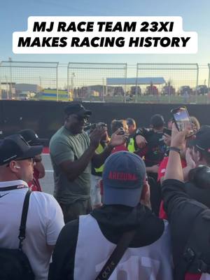 Michael Jordan celebrates with 45 team after Tyler Reddick makes history being the first driver to ever win the first three races of the season!  #nascar #nascarcupseries #racing 