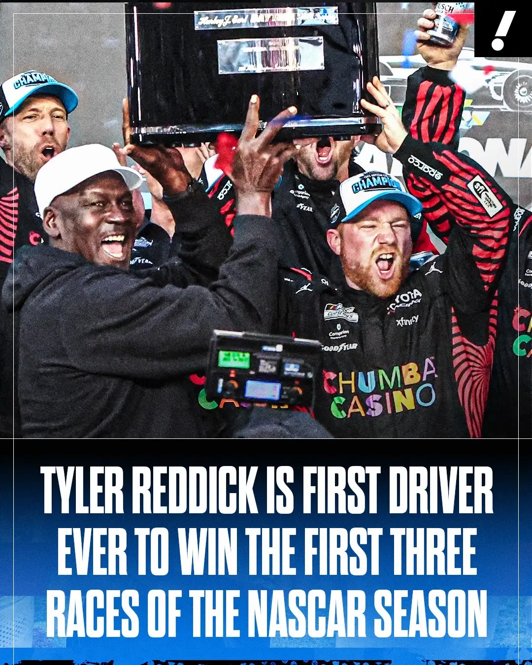 Michael Jordan isn't used to losing and he isn't starting now 😆 Tyler Reddick and his team make NASCAR history with a win at COTA 🏆 #nascar #michaeljordan 