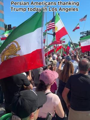 Persian Americans thankingTrump today in Los Angeles #iran #iranregimechange #ayatollahkhamenei 