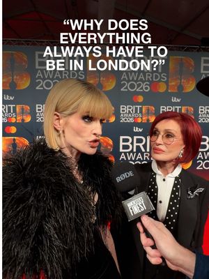 "Why does everything always have to be in London?" - Sharon Osbourne #brits #redcarpet #manchester 