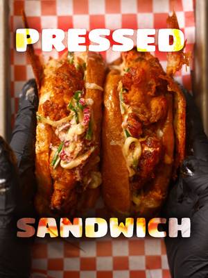 do i have your permission to smash? acooknamedmatt.com for the recipe on this korean fried chicken grilled cheese sandwich..