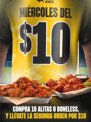Llegó el momento de ponerte la del 10🍗🪽 tu segunda orden de alitas a solo $10🪙👀