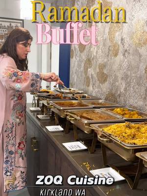 We checked out the Iftar Buffet at Zoq Cuisine in Kirkland They are having Buffet every evening! And the menu rotates everyday, big selection and the chef cooks everything fresh from scratch.  Here’s what they had on the buffet: 🥟 Starters • Aloo Tikki • Vegetable Spring Roll 🍛 Mains • Karachi Chicken Biryani • Daal Makhni • Chicken Haleem • Jeera Aloo • Goat Curry • Gowalmandi Fish Fry • Lahori Chana • Tandoori Chicken Seekh Kabab • Chowmein • Tandoori Butter Naan • Raita • Tamarind Chutney 🥗 Chaat • Aloo Chollay Papri Chaat • Dahi Valla • Fruit Chaat 🍮 Desserts • Fresh Fruit Bowls • Vanilla Triffle • Kheer • Gulab Jamun 🥤 Drinks • Plain Rooh Afza • Dudh Rooh Afza Everything here is hand-slaughtered Zabihah Halal, and they are not serving any alcohol during the month of Ramadan. The space itself is a nice, spacious dining hall with a small prayer area in the corner — making it very family-friendly for iftar. The owner was incredibly kind, and the service throughout the evening was warm and attentive. Loved the hospitality. 📍 212 Central Way, Kirkland, WA 98033 A solid Eastside spot for a proper Pakistani-style Iftar buffet this Ramadan. #seattlehalal #iftarbuffet #ramadan2026 #seattlefoodie #seattlerestaurants