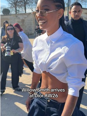 @WILLOW in a full monochrome look for @Dior’s #AW26 show  #fashiontiktok #pfw #willowsmith #dior 