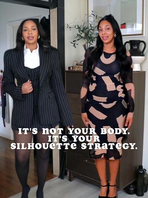 Same body. Different strategy. Completely different FEELING. Most women think tight = shaped. I did too. Until I learned the actual formula: → Structure = Definition → Proportion = Balance   → Elongation = Confidence Your body isn't the problem. Your strategy is. And that's the GOOD news bc @Naked Wardrobe gives the girls shape & structure 💅🏽 #SilhouetteStrategy #PolishedMethod #PolishedReset #YourBodyIsNotTheProblem #StyleTok 