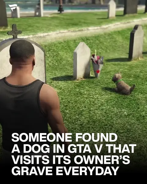 In GTA V, every day around 11 AM in-game time, a lone dog can be found walking through Pacific Bluffs Cemetery, where it comes to rest in front of a specific grave. While the dog can spawn in random colors, its breed remains the same, and the routine never changes. The scene is widely believed to be Rockstar’s tribute to Greyfriars Bobby, a famous Skye Terrier from 19th-century Scotland who reportedly stood guard by his owner John Gray’s grave every day for 14 years. Hidden in plain sight among the chaotic open world, this touching easter egg proves that sometimes the quietest moments hit the hardest. And that even in Los Santos, loyalty lives on. (via @Pubity)
