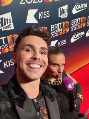 Just your two favourite red carpet presenters decompressing from Brits weekend 💋 THIS WEEK'S EP WIV CHLOMONEY OUT NOWWWWW #notmybagg #britscore 