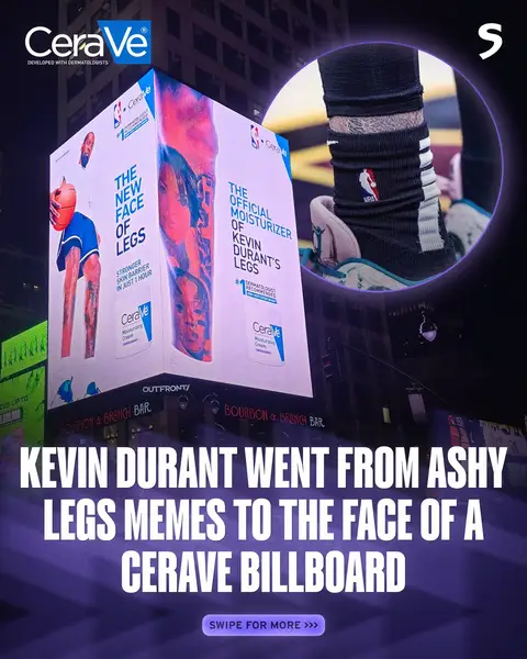 Kevin Durant is officially the “Face of Legs” for CeraVe. This is legendary. 😭 @CeraVe #CeraVePartner