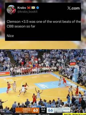 Worst beat of the year? #fyp #cbb #MarchMadness #clemson #northcarolina 