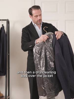 The best way to pack suit jackets and sport coats for travel. Over the years, I've tried many different methods for packing my suit jackets and sport coats in a suitcase. Of course, the biggest issue is always trying to keep them as wrinkle-free as possible. For years, my favorite method was the inside-out shoulder method, which I've demonstrated in the past. This is where you're basically turning the jacket inside out from one of the shoulders. It's not a bad way to do it and it ensures they're always folded neatly.  But I've found a much better way -- all you need is a wide-shoulder suit hanger and some plastic dry cleaning bags. You start by putting your first jacket on the hanger then placing a dry cleaning bag over it. Then, add you next jacket over the first and place another dry cleaning bag over that one. Rinse and repeat this method for up to five or six jackets. The reason this works is that dry cleaning bags are made to reduce friction and it's the friction in the cloth when you fold a jacket that causes wrinkles. Give it a try!  #wrinkle #method #instatrip #instabag #bestway