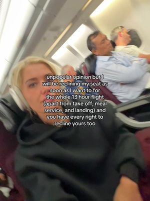 They’re made to recline and I fly overnight so I can sleep - don’t cancel me #travel #flying #unpopularopinion 