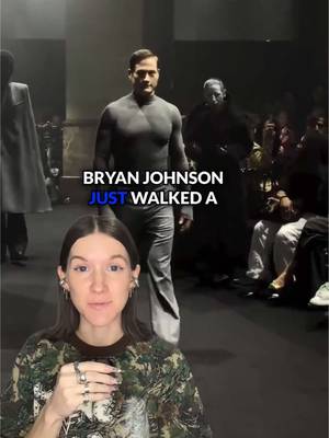 @immortal unc Bryan Johnson walks Matières Fécales FW26 runway in Paris Fashion Week. Another tech bro enters fashion.  @cait.cavell 