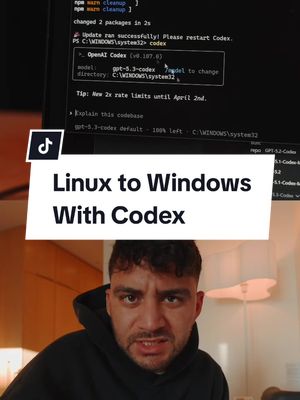 I run Linux for almost everything. So if I’m on Windows… there’s a reason. Codex isn’t chat.  It’s an engineering agent. ✅Connected my GitHub. ✅Spun up a private repo. ✅Now I can test my server stack properly: private repo, versioned deployment pipeline and agents running tasks in parallel. Codex reads the project, executes commands, and helps me build faster. This is what AI actually doing work looks like. Codex by @OpenAI  is now on Windows, you can download it for free in my BIO! #Tech #coding #programming #linux #ChatGPTPartner 