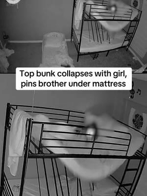 A girl fell over her brother and pinned him with a mattress after the frame of the top bunk came loose. She tried to free him before rushing to get their mother, Auora Price. Price said she followed the instructions to put the bed together after purchasing it from Amazon and it seemed "sturdy and fine." The children walked away without a scratch, according to Price.
