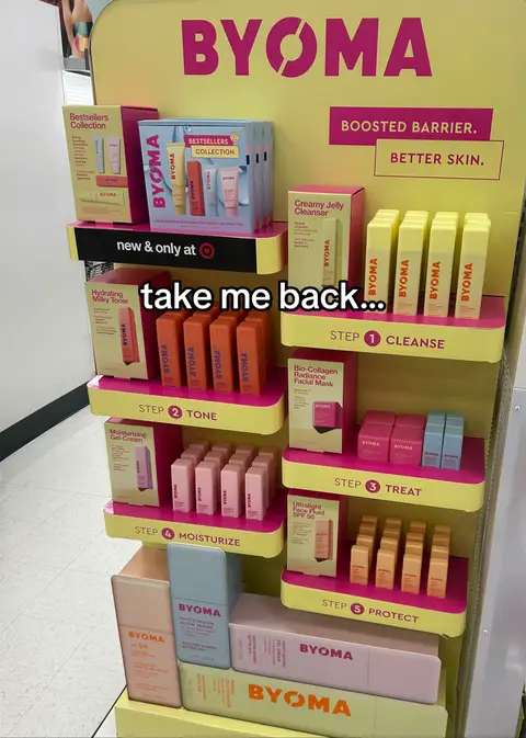 3 years of BYOMA @target 🥹 safe to say we’re upgraded our displays! we used to be such lil babies! #byoma #skincare #target #targetfinds 