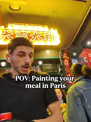 He was so invested in the painting 😭❤️ 📍 Tran Tran Zai - Paris  #food #paris #dumplings #watercolour #livepainting