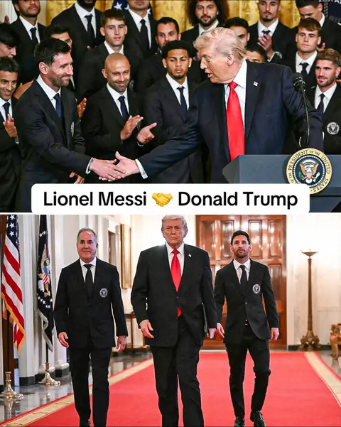 Lionel Messi and Inter Miami visited the White House, where they were honored by U.S. President Donald Trump for winning the 2025 MLS Cup 🏆 #messi #donaldtrump #usa 