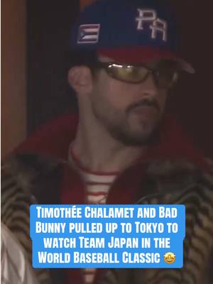 Chalamet and Bad Bunny were in attendance for Ohtani’s grand slam en route to a Japan mercy rule over Chinese Taipei 🔥 (via @MLB, @MLBonFOX) #MLB #baseball #timotheechalamet #badbunny #wbc