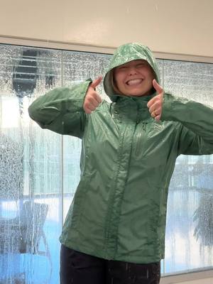 Our typical day at the office might not be your typical day at the office. 🌧️ But thanks to our rain room, we can make sure every piece of rainwear that ends up on customers will keep the rain off of them!