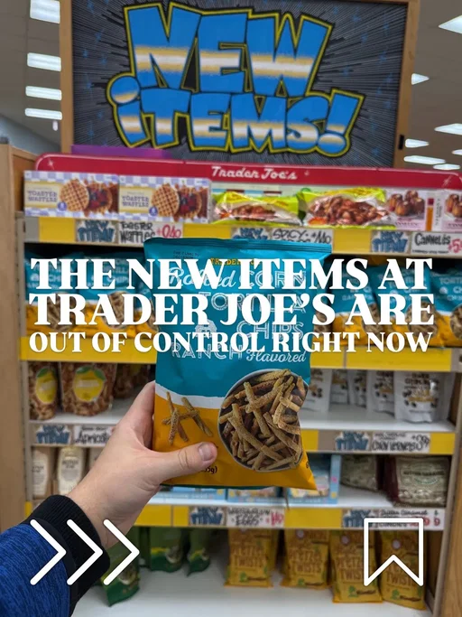 New Trader Joe’s finds are hitting shelves and these are the items currently on my radar for my next TJ’s run. If you’re planning a @Trader Joe's grocery trip, save this so you don’t miss these new products. Trader Joe’s Best Bites this month: 🥬 Steamed & Peeled Baby Beets 🍗 Chicken Breast Bites with Honey Mustard 🌽 Ranch Flavored Rolled Corn Tortilla Chips 🥥 Toasted Coconut Mini Sheet Cake 🥯 Dill-icious Dill Cream Cheese Spread 🧈 Butter with Parmesan, Garlic & Herb 🥨 Sweet Onion Style Pretzel Twists 🍛 Thai Style Yellow Curry Potato Chips 🍫 Dark Chocolate Covered Crunchy Corn Kernels 🧀 Spicy Cheese Crunchies 🥩 Beef & Queso Bowl 🍚 Jambalaya 🥔 Spicy Spuds 🧅 Onion Flowers 🍬 Candy Coated Dark Chocolate Almonds Save this for your next @trader joes to the friend who always asks what to buy at TJ’s. #TraderJoesFinds #NewAtTraderJoes #TraderJoesHaul 