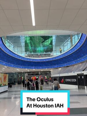 Welcome to Houston! This is The Oculus at IAH Airport, Terminal E Arrivals. The Oculus is 220-foot curved LED video wall that welcomes international travelers to Houston. #houston #iah #theoculus