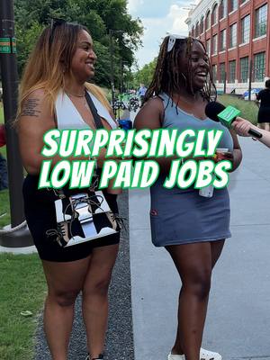 Surprisingly low paid jobs we’ve interviewed! IMPORTANT 🚨 This is a compilation of interviews we’ve filmed over the last 2-3 years, and pay rates for these interviewees may have changed since. (with @hannahwill3ams) #salarytransparentstreet #salarytransparency #paytransparency #careerexploration
