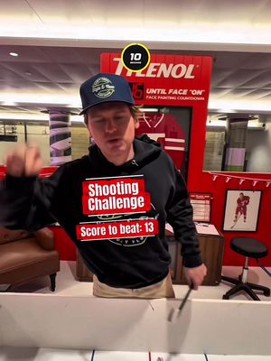 Tried to break the record at the @Tylenol_ca Fan Den 🏒... 14 tucks in 30 seconds #TylenolPartner  To be sure any TYLENOL® product is right for you, always read and follow the label.