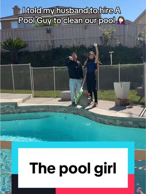 I told my husband to hire a pool guy to take care of our pool because he can’t and he does this!@Priscilla #fyp #funny #couples 