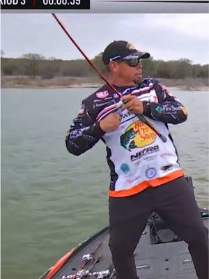 POW! Chris Lane didn’t need it, but he wanted it. This final Texas stud put Lane way out in front of the rest of the @bassproshops Bass Pro Tour field and straight into the Championship Round.   @Champion Official @MillerTech Lithium @Destination Waco   #fishing #bassfishing #buzzerbeater #fishtok #texas 