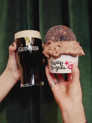 Your permission to have cake for breakfast this St. Patrick’s Day! #guinnesspartner  Our Guinness chocolate stout cake schmear is dropping at your nearest @PopUpBagels for a limited time starting 3/12! Preorders are open now on popupbagels.com 👀 Sip Responsibly. Please do not forward or share with anyone under 21. #guinness #stpatricksday #popupbagels 